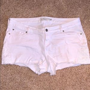 Torrid white jean shorts